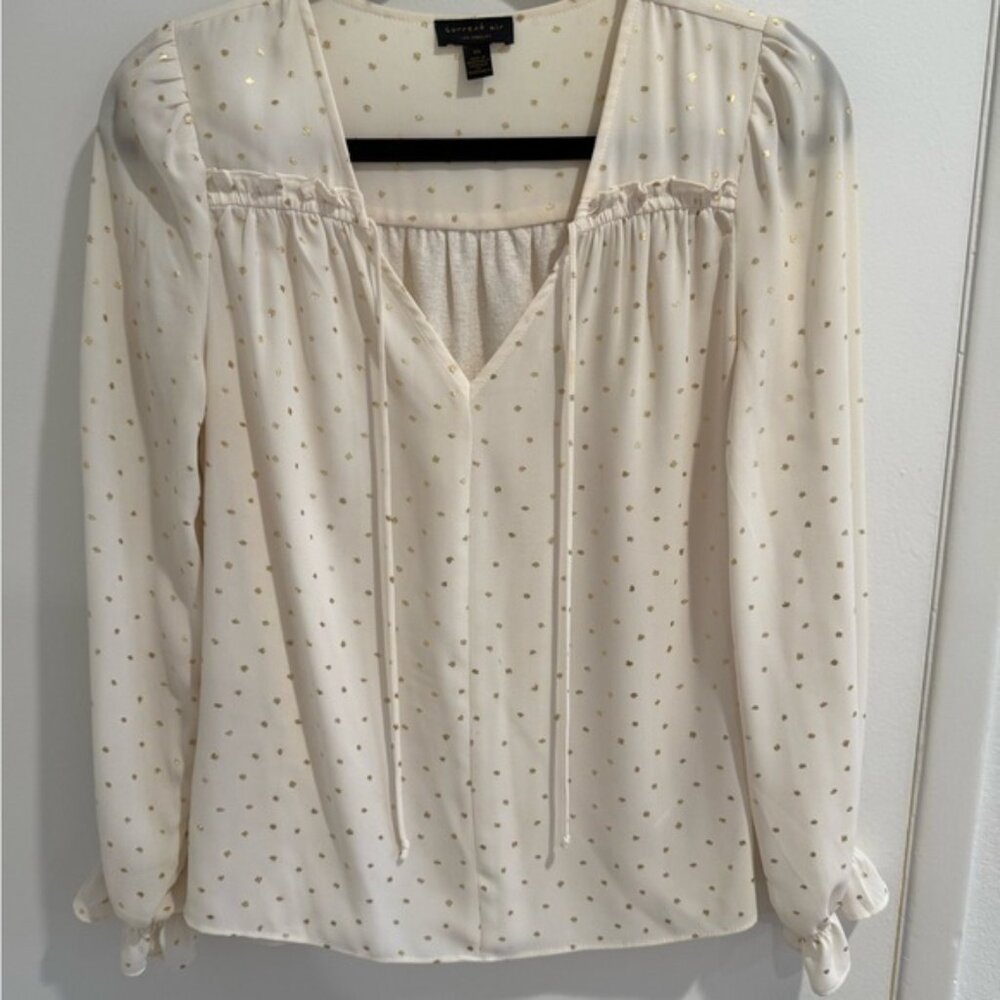 Cream Gold Polka Dot Women's Top